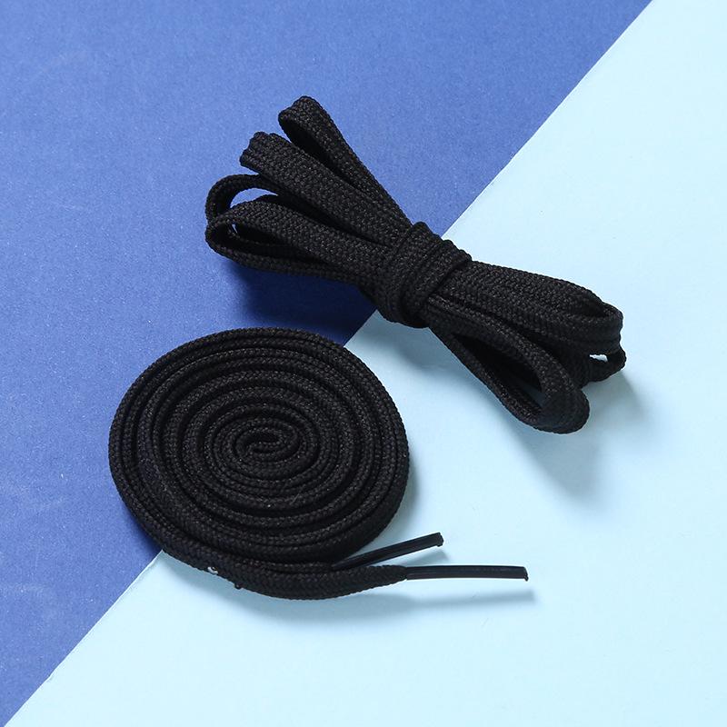 6mm Double Layer Flat Shoelaces for Sneakers, Basketball & Skate Shoes, Casual Hat Bands, Black Pants Waistband Drawstring.