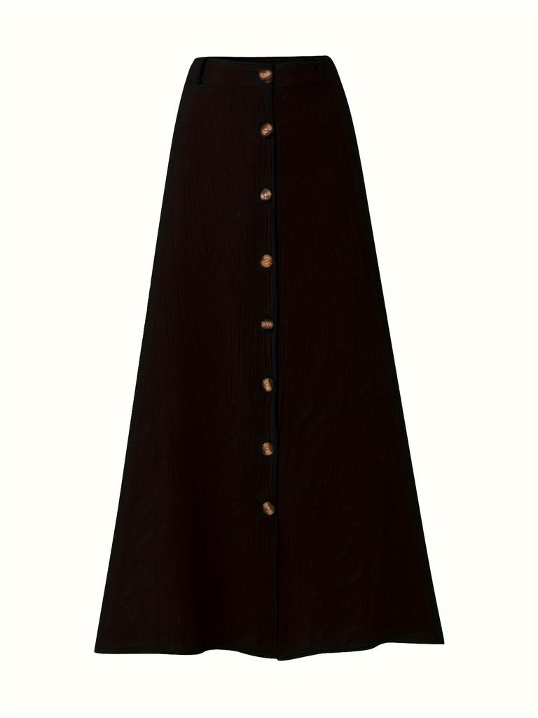 Юбка-трапеция, элегантная однотонная юбка с высокой талией для весны и лета, женская одежда