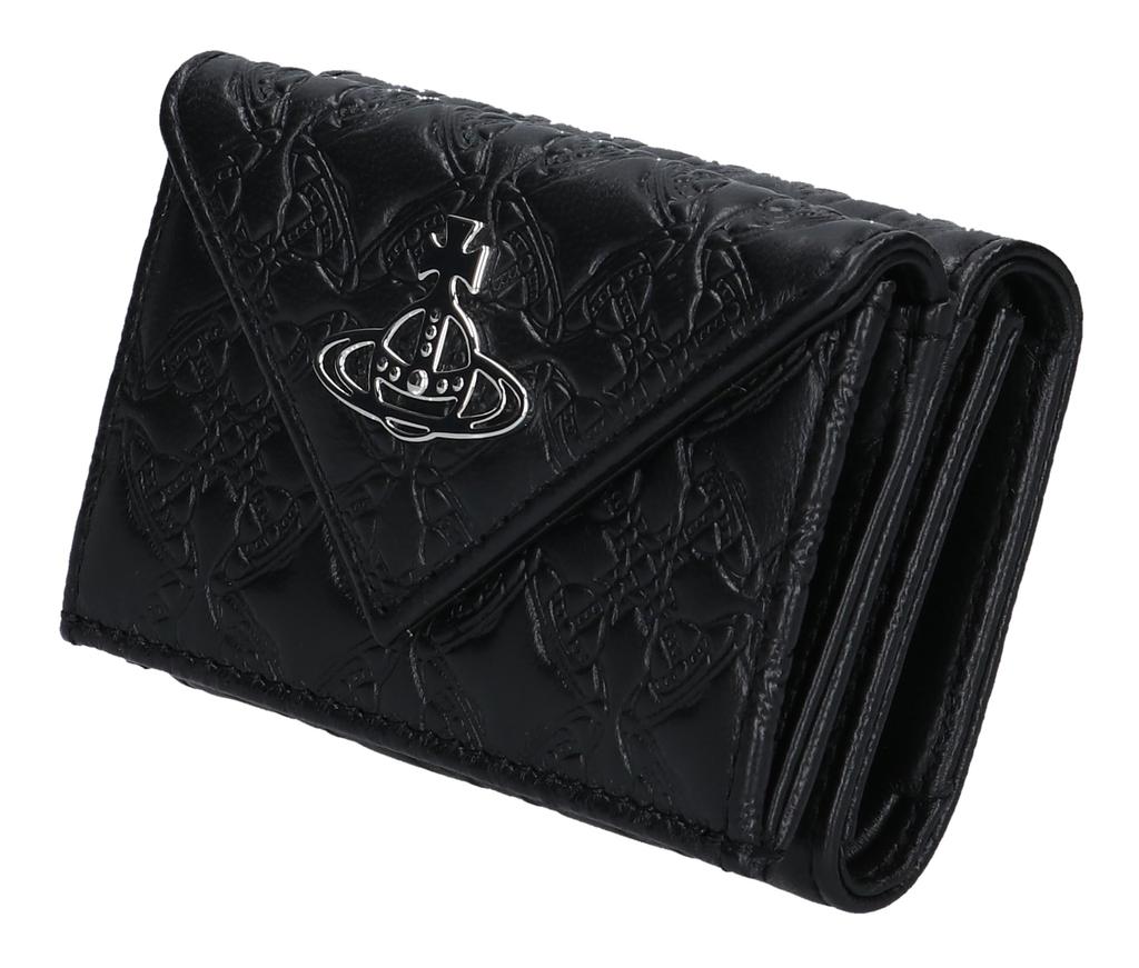 Кошелек тисненый НАППА ЧЕРНЫЙ [Vivienne Westwood] тройной сгиб [предмет]