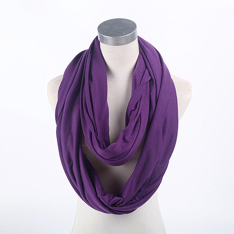 Solid Cotton Seamless Infinity Scarf, Shawl & Nursing Cover