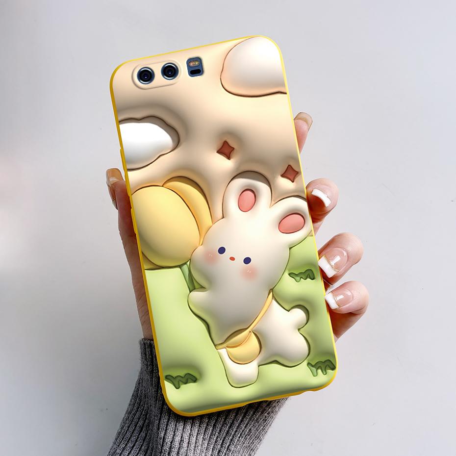 Silicone Back Cover for Huawei P10 Plus Soft Cute Rabbit Panda TPU Bumper Protective Phone Case HuaweiP10 P10Plus Fundas Housing