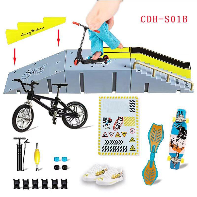 Палец Велосипед Палец Скейтборд Место Сцены Сплав Скейтборд Скутер Игрушка