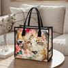 Floral Leopard Printed Tote Bag Large Capacity Casual Shoulder Handbag for Daily Use