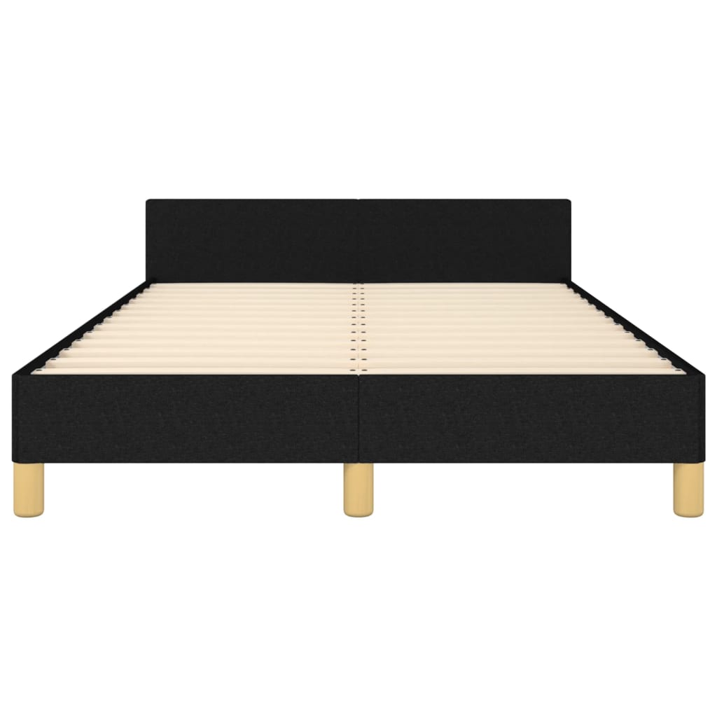 Bed Frame without Mattress Black 120 x 190 cm Fabric