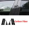 For Volvo EX30 2024 2025 2026 8pcs Bright Black Carbon Fiber Window Trim Covers B C Pillars Center Column Stickers Accessories