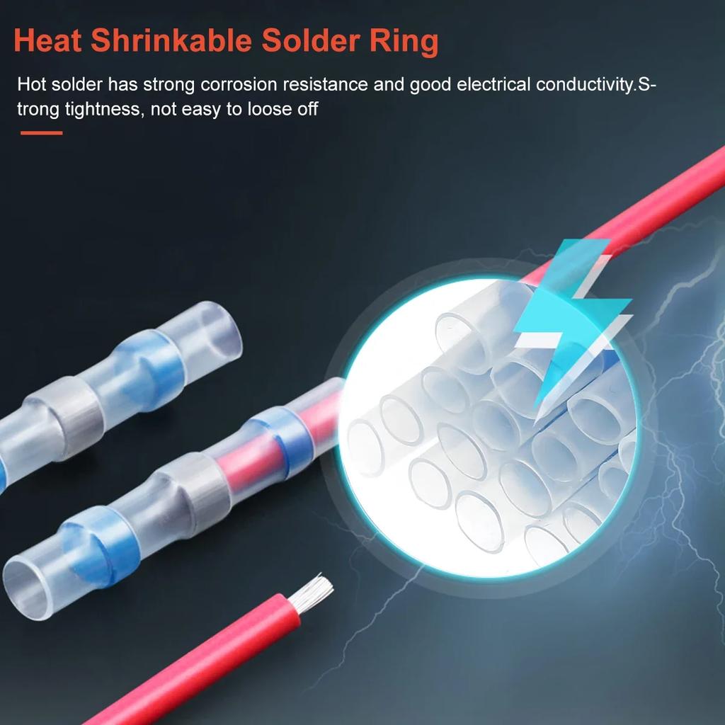 800Pcs Solder Seal Wire Connector Kit Solder Seal Butt Terminal Waterproof Insulated Electrical Wire Splice for Automotive