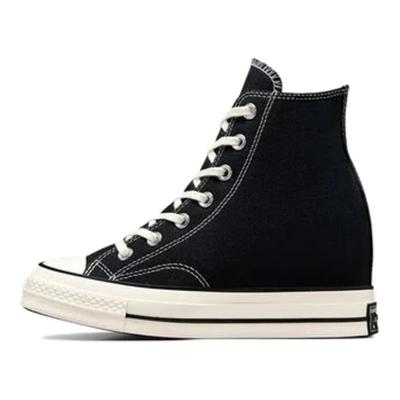 Chuck 70 Кроссовки женские на танкетке с высокой черной платформой Egret, белые A12563C