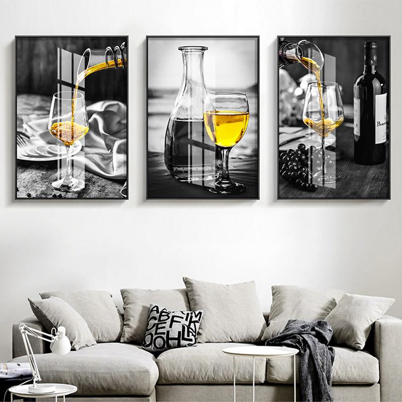 Культура вина, Настенный декор, живопись, скандинавский холст, постер, желтый холст, картина, винный бар, настенная печать HD2762