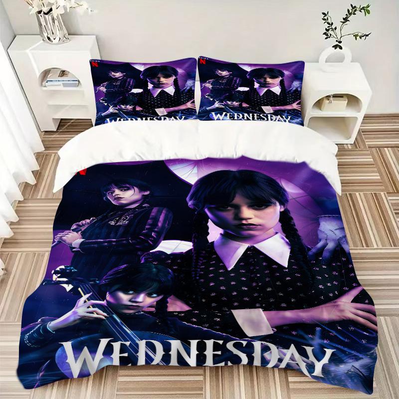Wednesday Addams Series Print 3Pcs Bedding Setduvet Cover With 2 Bedropillowcase Home Birthday Gift