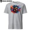 Colorful Rottweiler Unisex T-Shirt: Vibrant Design with Paint Splashes Dog Tee
