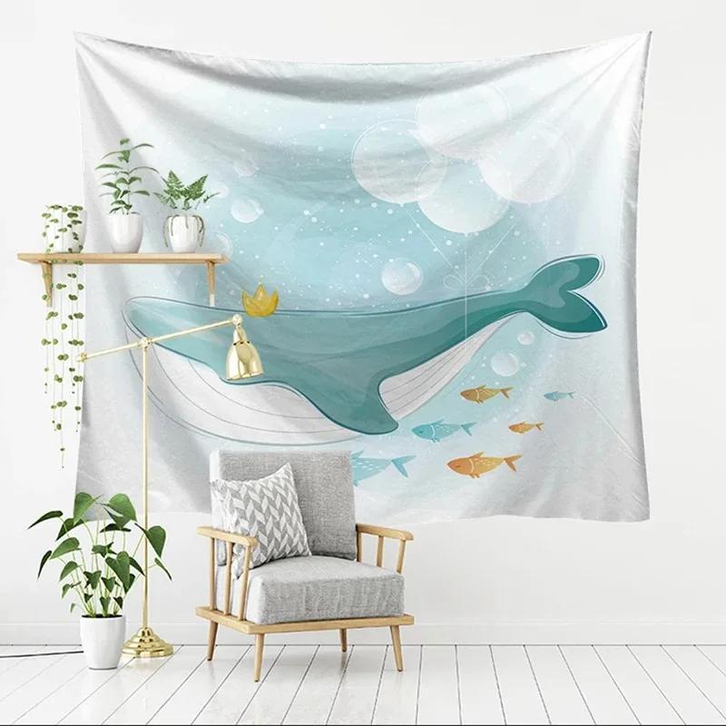Милый креативный фон с изображением животных, гобелен для спальни, гостиной, украшение стены дома, гобелен