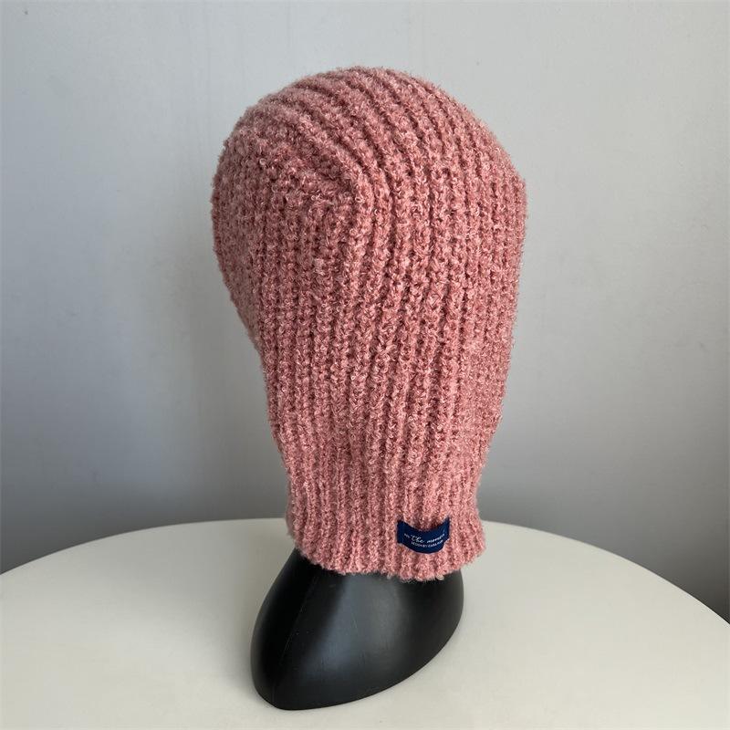 Thick Thread Knitted Balaclava Hat Scarf Integrated Shawl Women's Winter Fashion Warm Hat