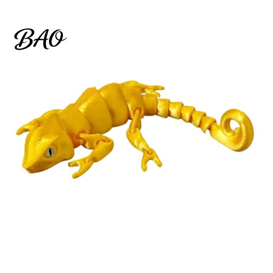 3D Printed Chameleon Figurine Figurine, Realistic Articulated Lizard Toy, Animal Model with Moveable Joints for Desk Decoration Decor