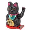 Машущая лапой Счастливая кошка 4 дюйма Пластик На солнечных батареях Световая индукция Счастливая кошка Декорация с вращающейся основой для дома Отеля Черная