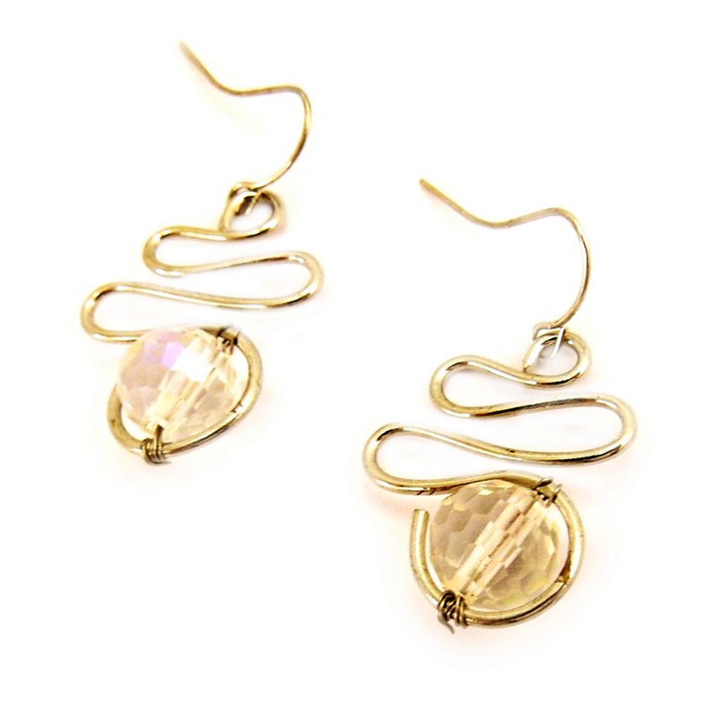 Les Trésors De Lily [L5102] - Дизайнерские серьги «Скарлетт» бореально-белые.