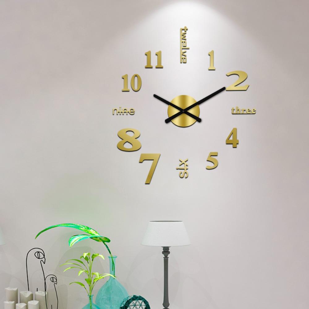 Creative Frameless Wall Clock Wall Mechanism Wall Decoration Night light Arrows Decal DIY Digital Wall Clock Living Room Office