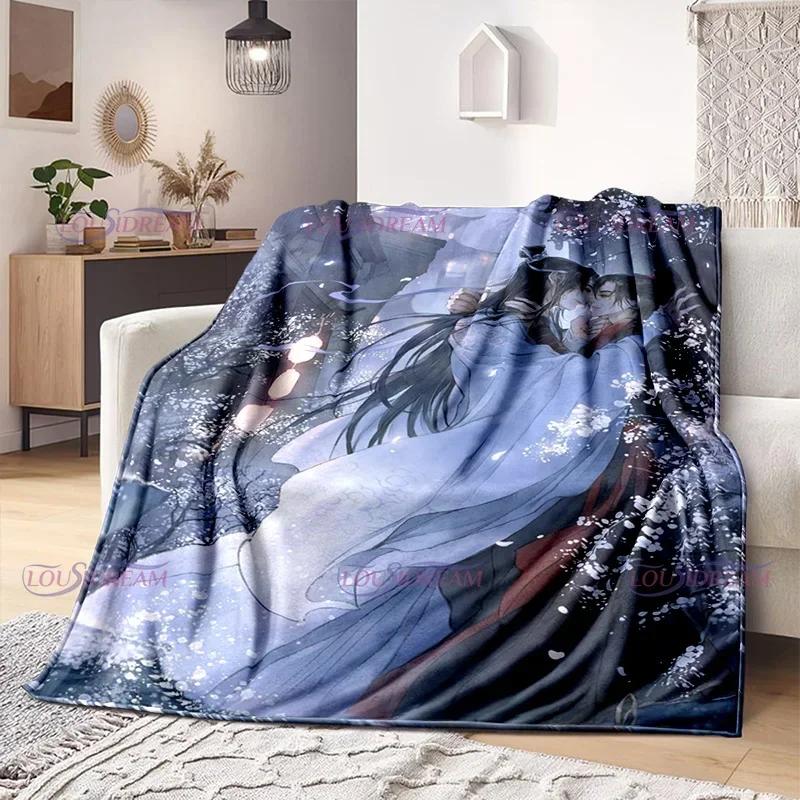 Фланелевое одеяло с героями комиксов Mo Dao Zu Shi Wei Wuxian, диван для девочек, теплое домашнее одеяло Lan Wangji, подарок на заказ, женское постельное белье