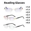 Men Women Business Square Reading Glasses Blue Light Blocking Transparent Glasses Neutral Diamond Cut Presbyopia Glasses