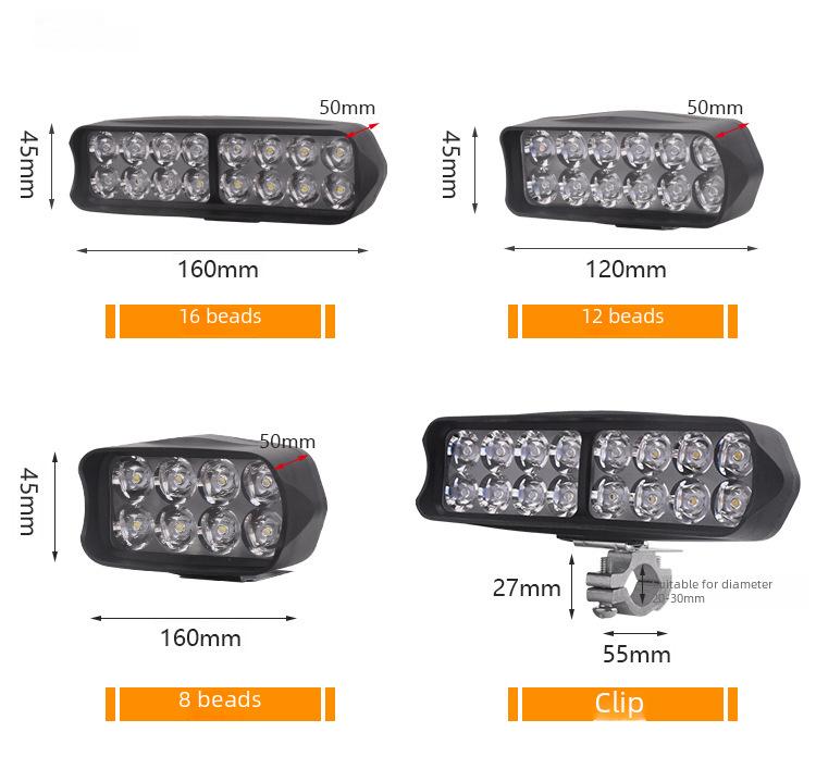 Суперяркий светодиодный прожектор 12 В-60 В для электромотоциклов и трехколесных аккумуляторных автомобилей