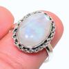 Подарочное кольцо из стерлингового серебра 925 пробы с натуральным радужным лунным камнем S.8 B1A98