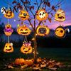 Ghost Mummy Black Cat Decor 12/24/36Pcs Halloween Wooden Pumpkin Hanging Ornaments, Cartoon Cute Pendant Pirate Wood Tags, Party Window Door Tree Home
