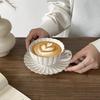 1Set 250ml Shell Coffee Cup and Saucer Set, Retro Japanese Ceramic Coffee Cup and Saucer, Suitable for Home Decoration, Home Daily Use,