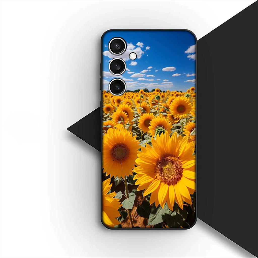 Cover for Samsung Galaxy A35 A36 A55 A26 A05 A06 A14 A50 A51 A53 A54 A12 A13 A23 Phone Case Sunflower Yellow Flower Butterfly