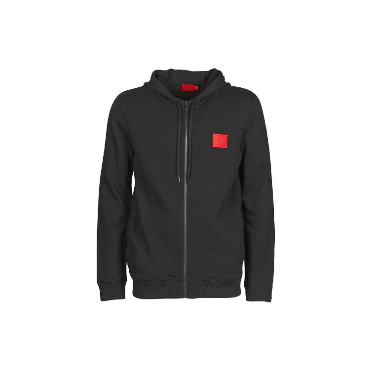 Hugo Boss logo-patch cotton hoodie 50447972-001