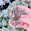 Crystal Brooch Bohemian Women's Brooch Antique Gold Color Ethnic Wedding Dress Bride Jewelry  Brooch