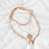 Multilayer Moon Pendant Necklace Set Women's Elegant Necklace Fashion Jewelry Gift