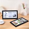 Wooden Photo Frame with 3 Openings Mat Home Office Wall Mount Horizontal