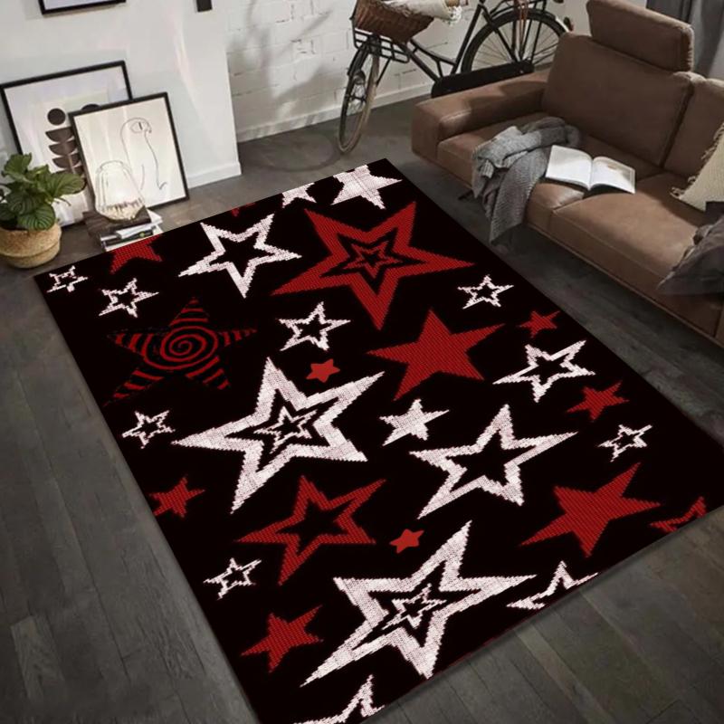 Graffiti Star Pattern Area Rug Urban Art Floor Mat Carpet for Living Room Home Decoration Bedroom Decor Living Room Decoration