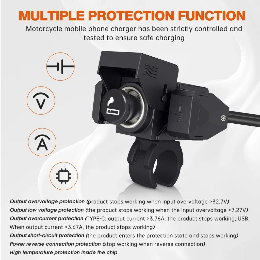 PD QC3.0 USB зарядное устройство для мотоцикла Type C быстрое зарядное гнездо крепление на руль адаптер питания для велосипеда мото