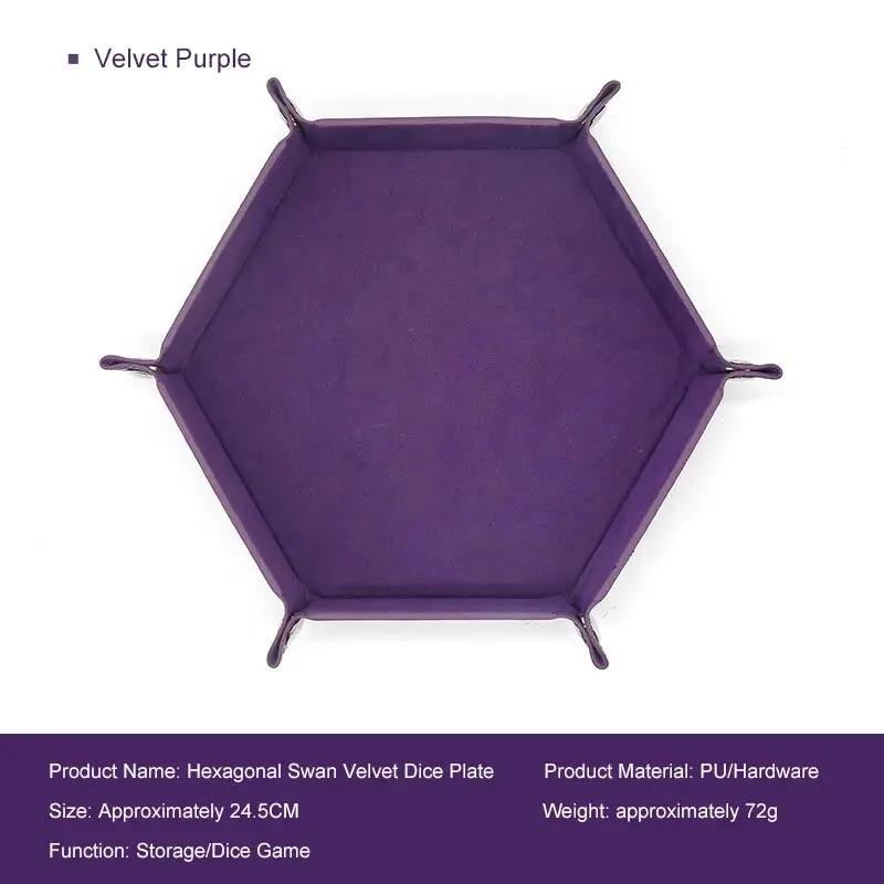 1pc Hexagonal Dice Tray and Miscellaneous Storage Box Board Game Dice Tray Accessories Leather Dice Tower Rolling Tray Set Tray