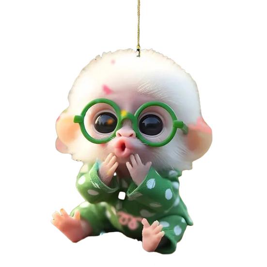 Подвеска для автомобиля Мультяшная надутая обезьянка Шарм Акриловая подвеска Легкая 2D Рюкзак Автоаксессуар Автомобиль