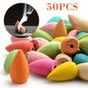 50Pcs Incense Smoke Cones Cones Bullet Buddhism Backflow Tower Burner Holder