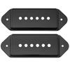 Musiclily Pro 49.2mm P90 Dog-Ear Neck Position Short/Low Neck Pickup Covers for USA Gibson and Vintage-Style Epiphone, Black (Set of 2)