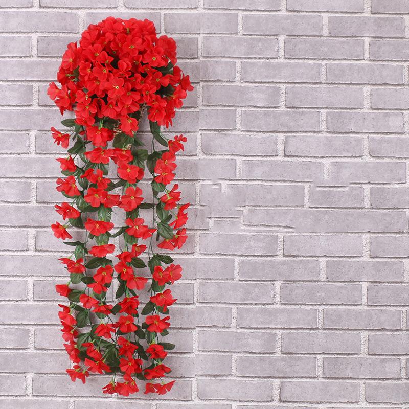 Фиолетовый искусственный лист, гирлянда, лоза, искусственный цветок, настенный подвесной цветок орхидеи, Свадебная вечеринка, домашний декор