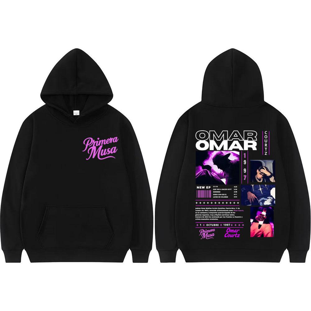 Omar Courtz Primera Musa Album Tour Graphic Hoodies Men Women Oversized Vintage Hip Hop Punk Hoodie Casual Sweatshirt Streetwear