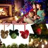 Christmas Bells With Velvet Bow Christmas Bells Metal Christmas Bell Ornament With Cutouts For Door Knobs Christmas Tree Decorations Party Supplies