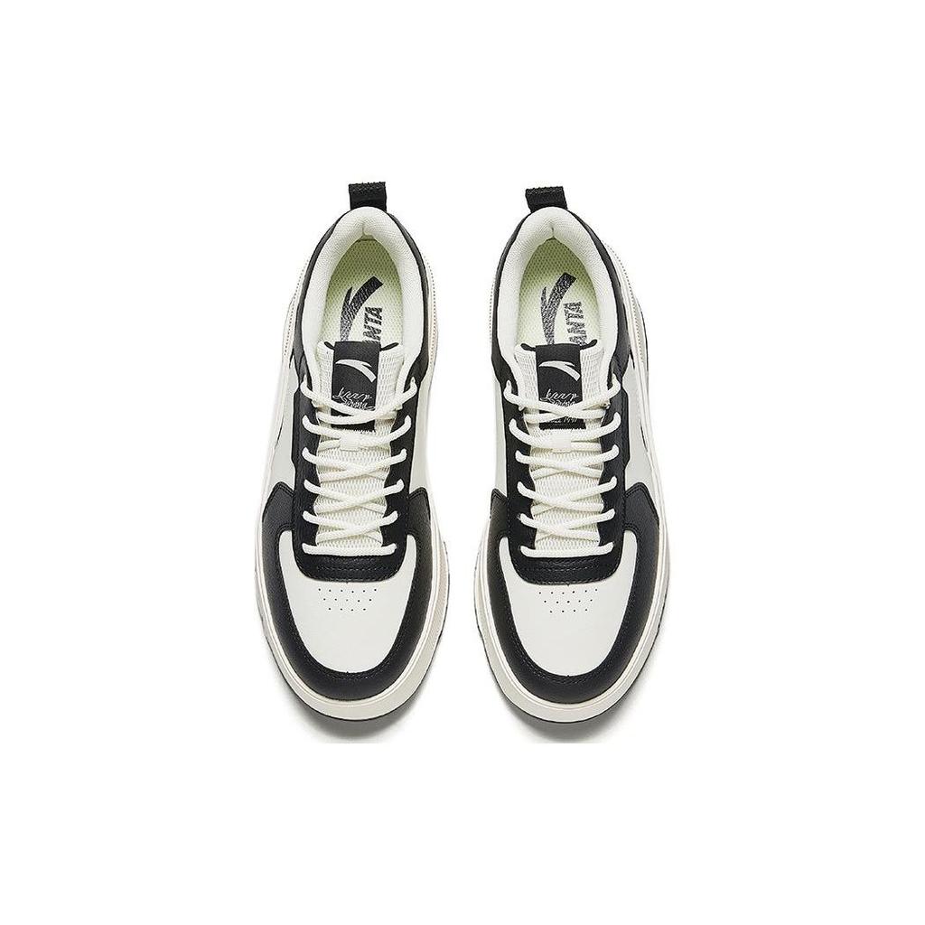 Anta Milk Cap Height Increasing Lightweight Low Top Sneakers Men Sneakers Black White 912428008-5