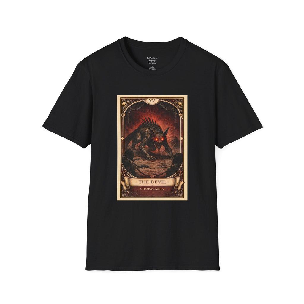 The Devil Tarot Card Chupacabra T-Shirt | Gothic Occult Illustration