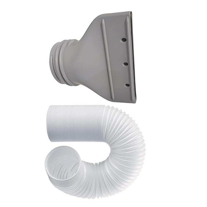 A74G-Flat Hose Adapter Window Vent Kit Air Conditioning Hose Connector Portable Ac Hose Coupler With Pipe