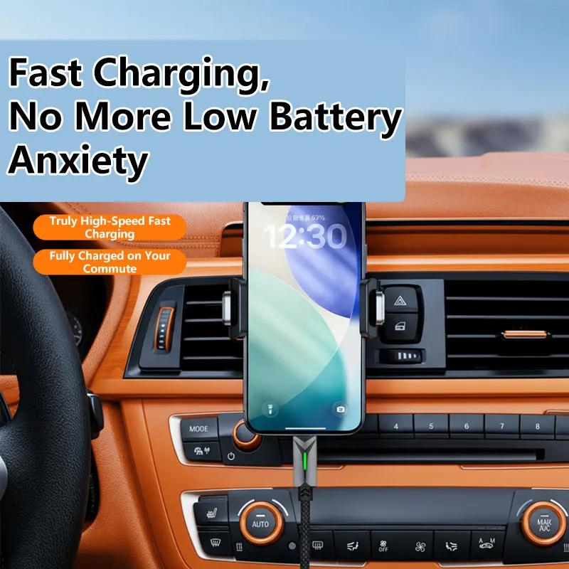 120W Data Cable USB A To C Cable Fast Charging Data Cable LED High Speed Transfer Cord For Phone Smartphones Tablet Power Bank
