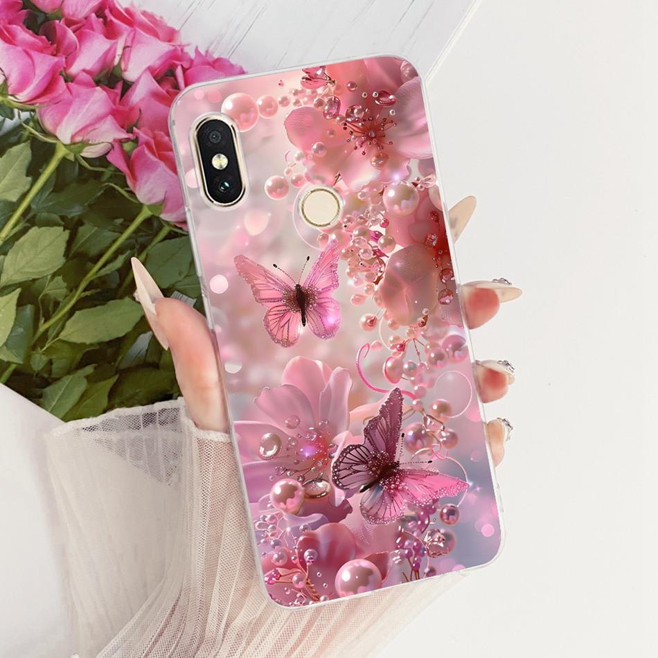 For Xiaomi Redmi Note 6 Pro Cute Flower Butterfly Cat Painted Case For Redmi Note6 Soft Silicone TPU Phone Cases