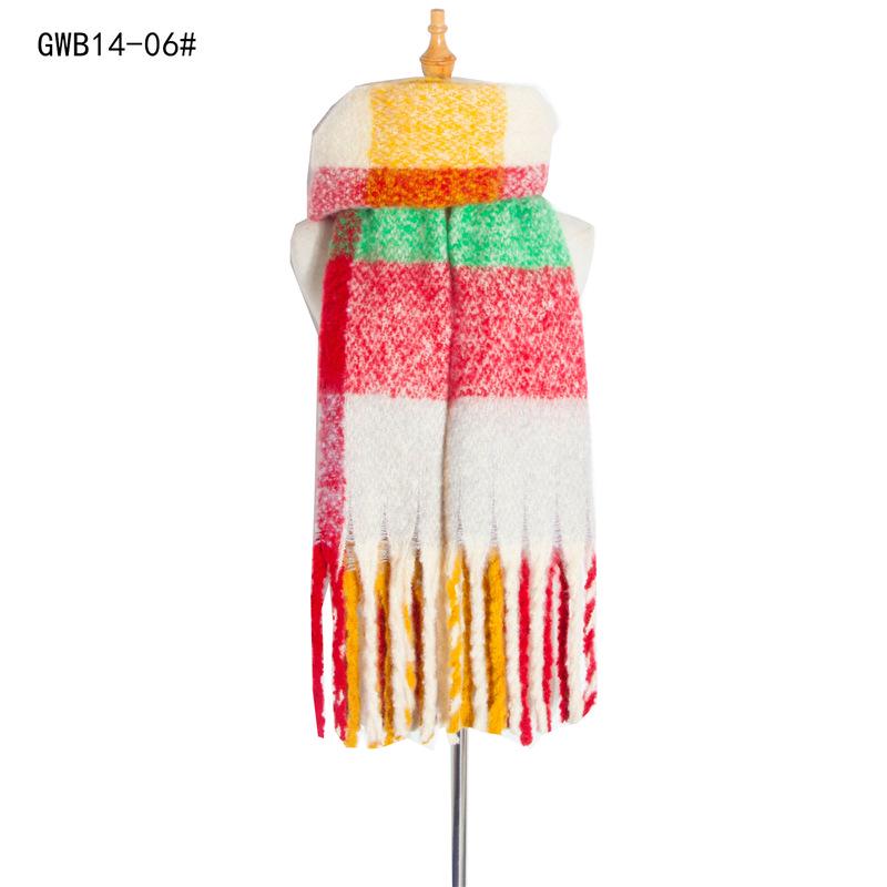 Европейский и американский стиль Женская мода пашмина осень и зима утолщенный теплый шарф клетчатая шаль с кисточками