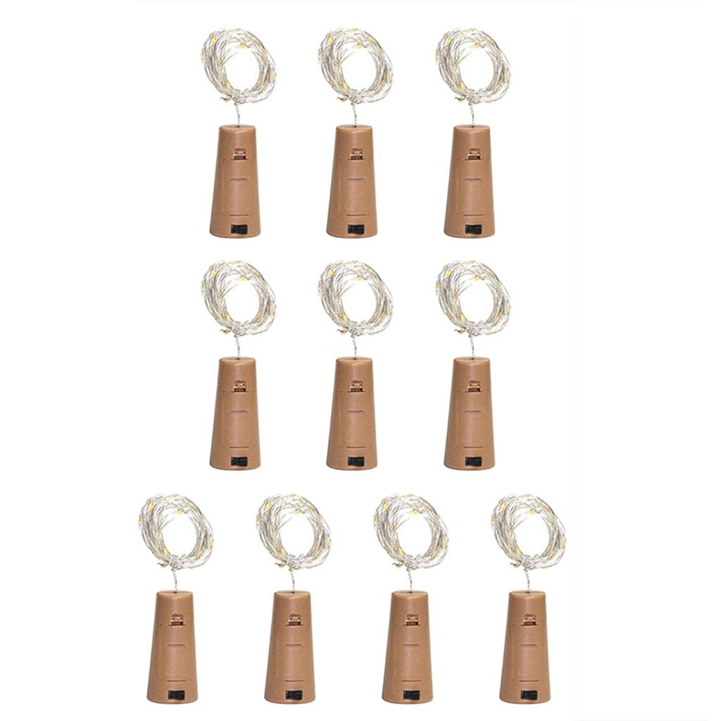 10pcs Solar Wine Bottle Lights With Battery LED Cork Bottle Lights With Copper Wire For Party Wedding Christmas Decoration