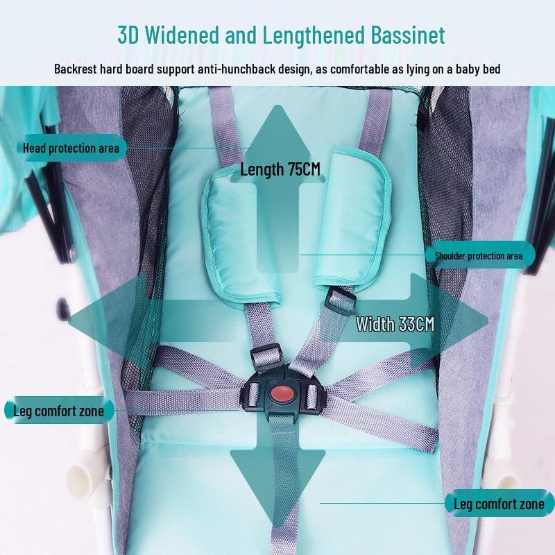 Ultra-Lightweight Foldable Baby Stroller, Sit & Lie Positions, for 0-3 Years