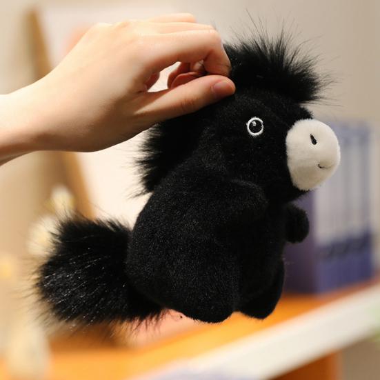 Horse Plush Doll Fat Mini Stuffed Animal Toy Cute Horse Plushie Soft Realistic Horse Ornament Kids Birthday Gifts