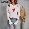 Зимний женский свитер Love Valentine's Day Pullover Heart Color Clash Sweater